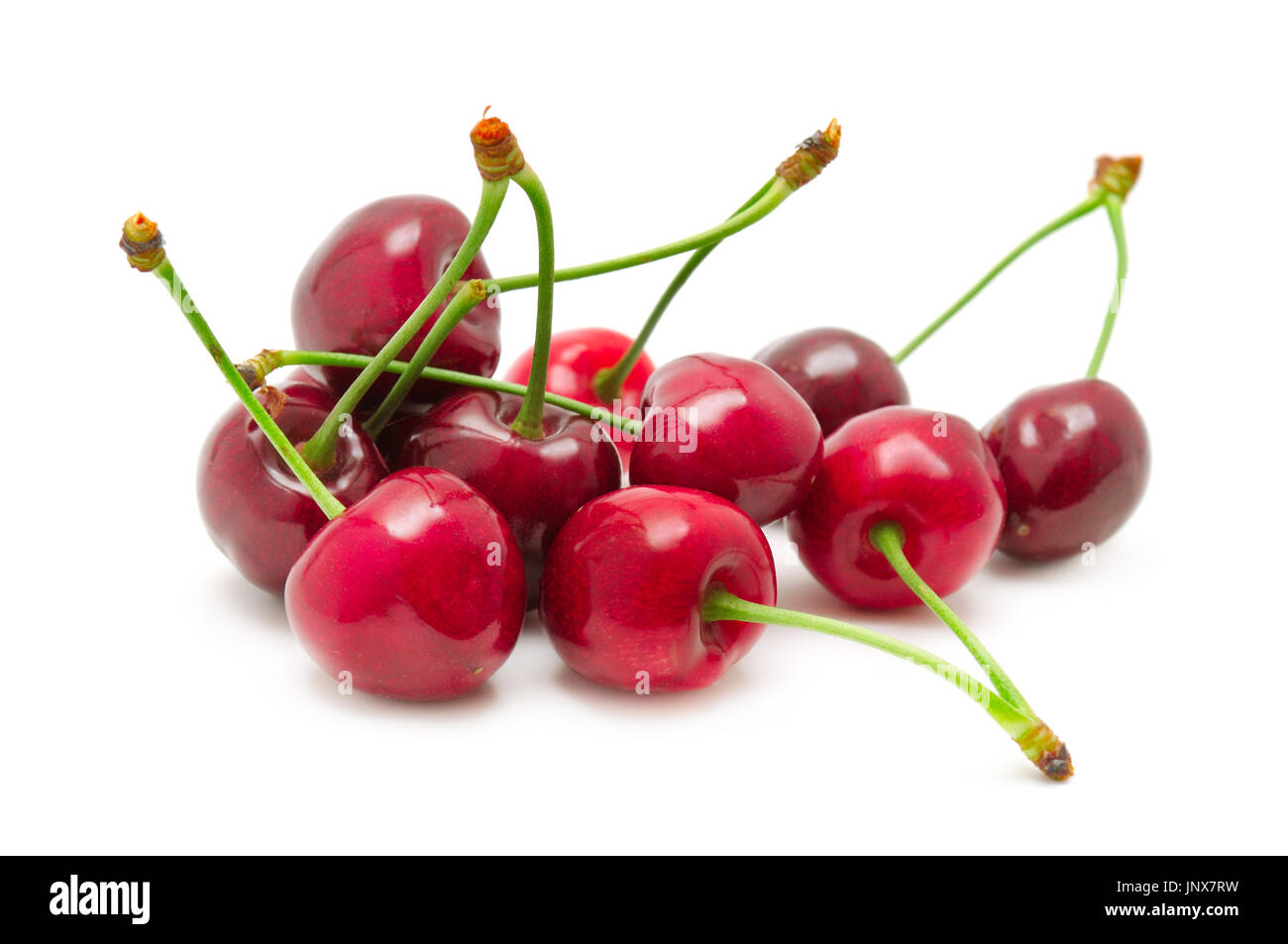 sweet cherries isolated on white Stock Photo