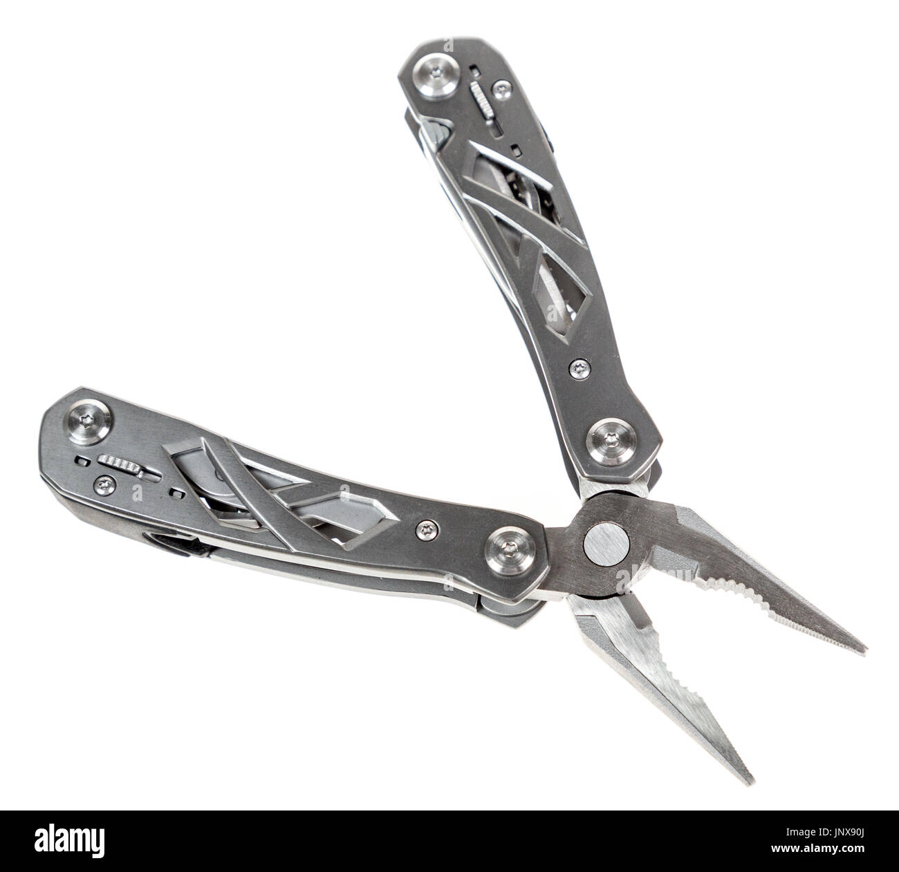 Multi tool with pliers with knives in folded position Stock Photo