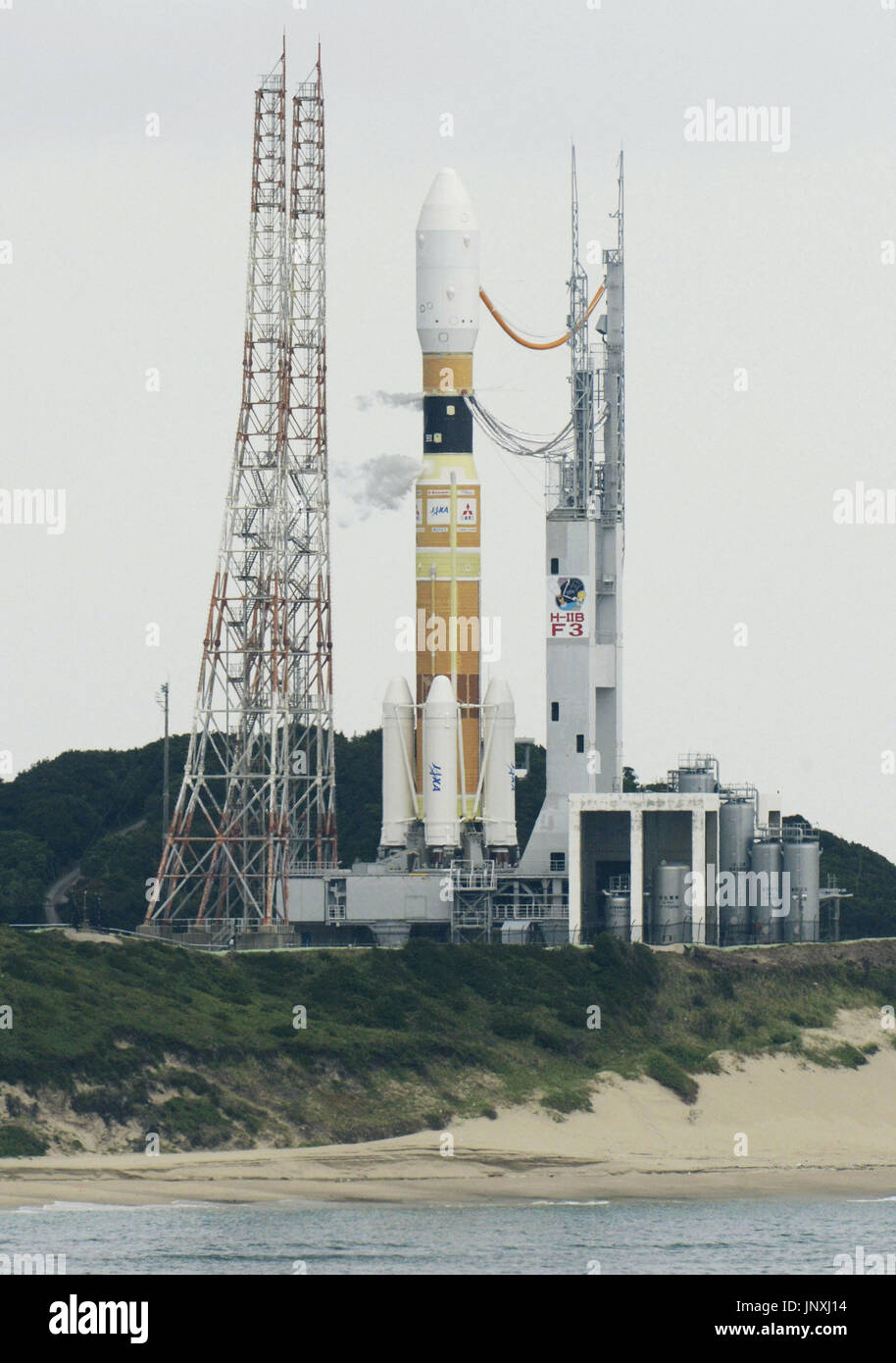 Tanegashima, Japan - A Japanese H-2b Rocket Is Pictured At The 