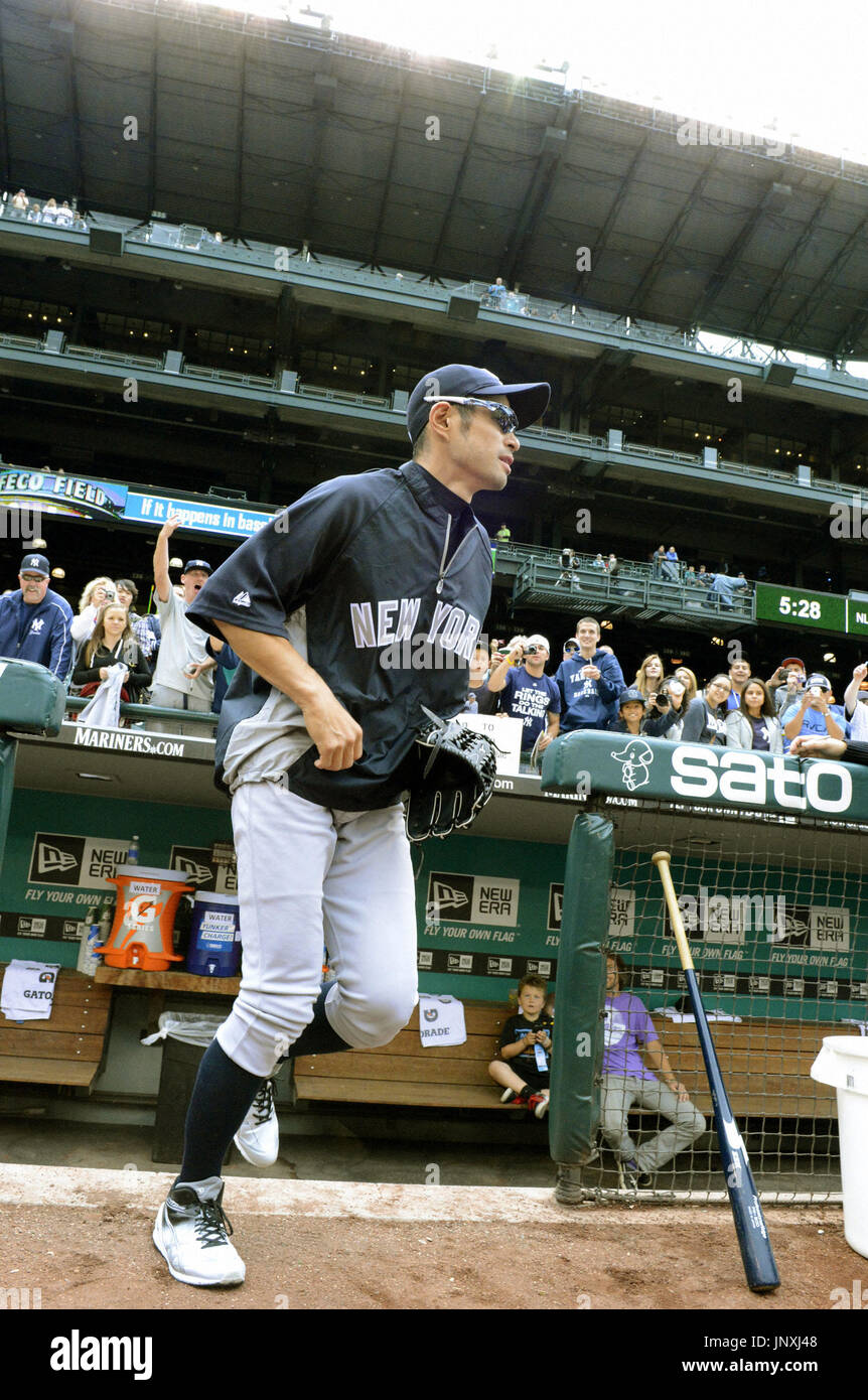 SEATTLE, United States - Ichiro Suzuki in a training outfit of the New York  Yankees heads for practice at Safeco Field in Seattle on July 23, 2012,  after he was traded to