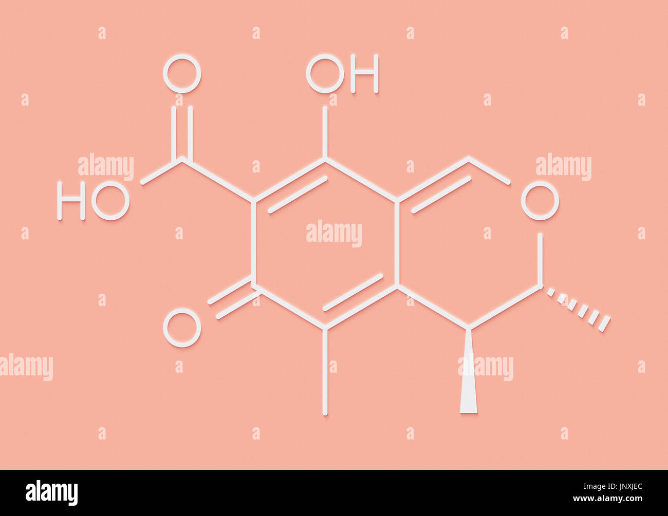 Citrinin mycotoxin molecule. Skeletal formula. Stock Photo