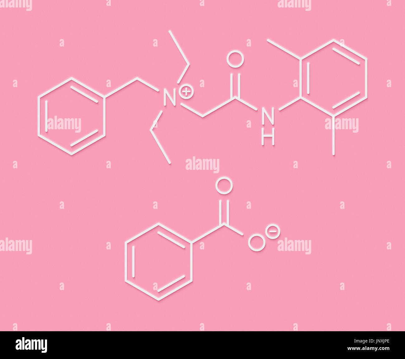 Denatonium benzoate bittering agent. Skeletal formula. Stock Photo