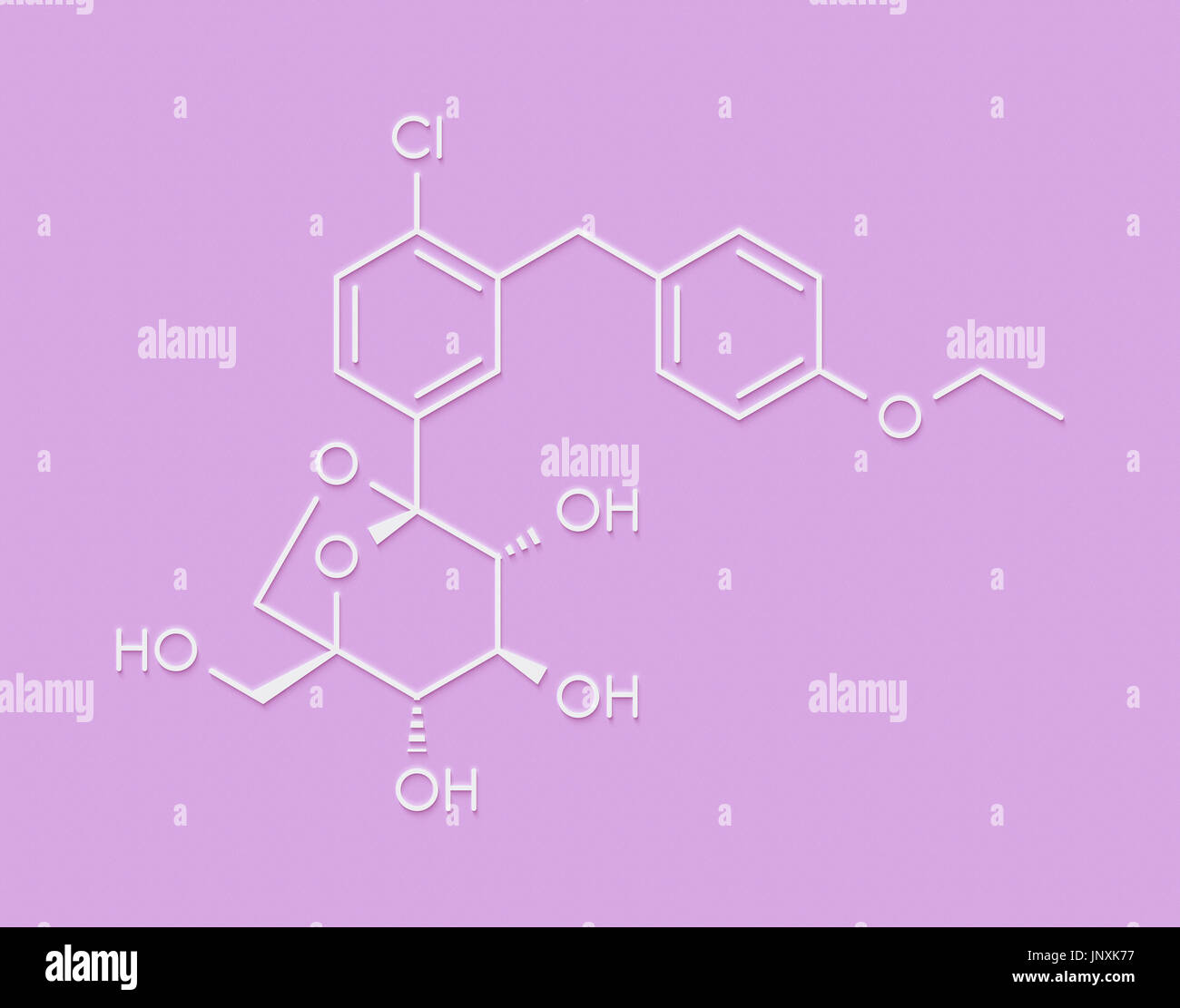 molecule. drug formula Stock ... diabetes Skeletal Ertugliflozin