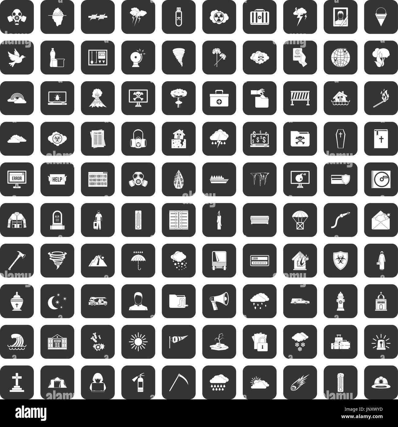 100 natural disasters icons set black Stock Vector Image & Art - Alamy