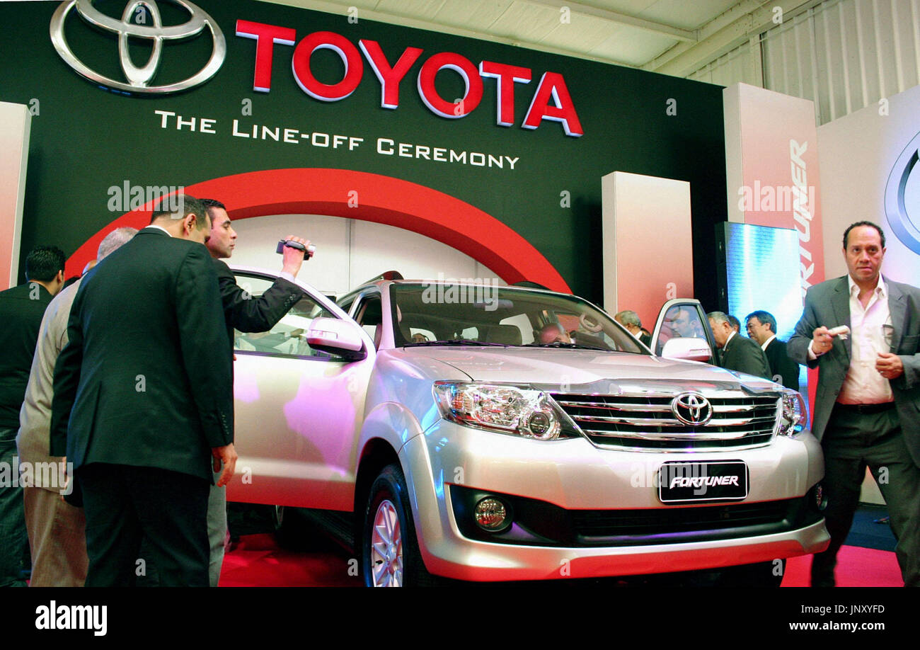 CAIRO, Egypt - Toyota Motor Corp. unveils its Fortuner sport utility ...