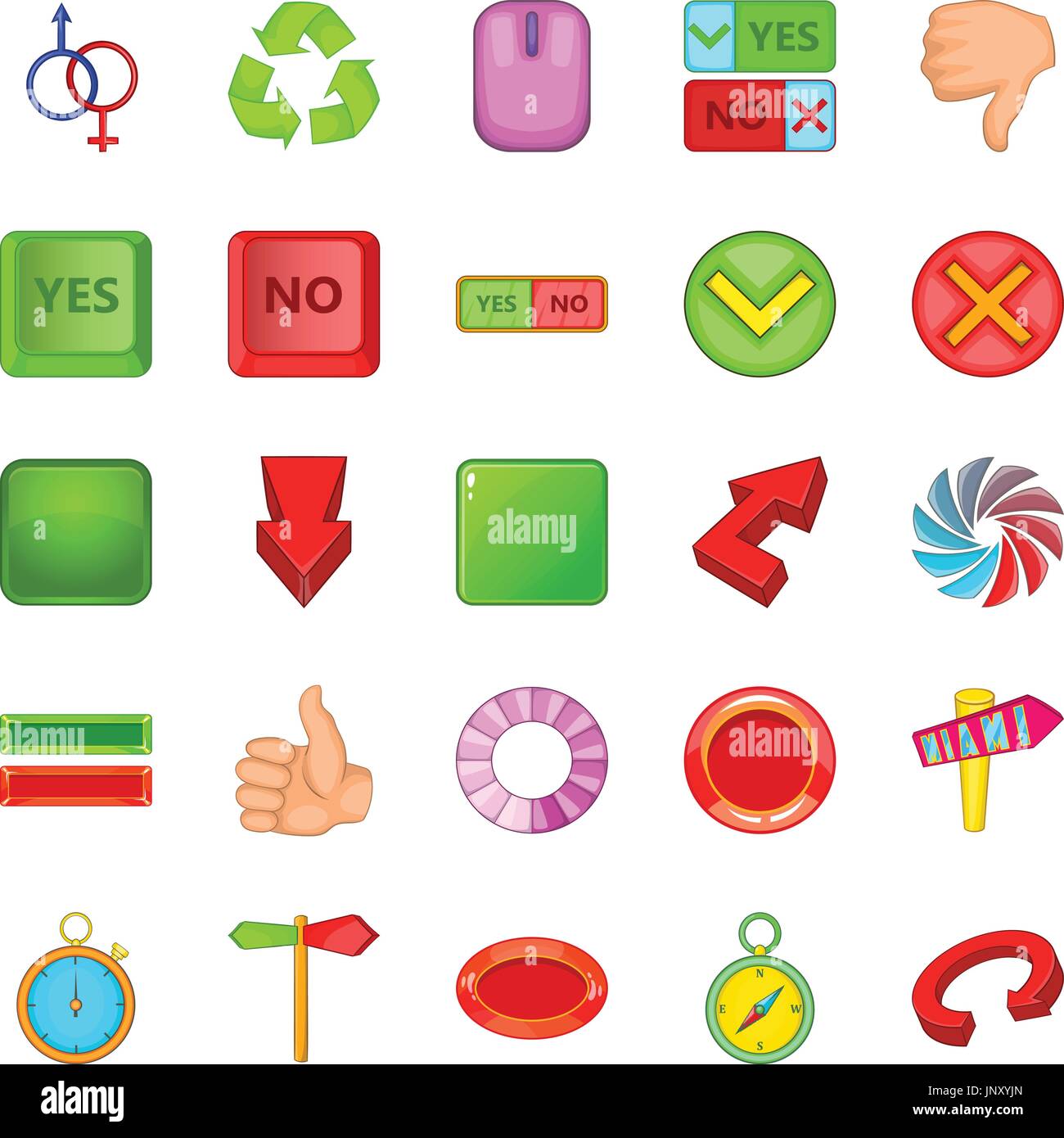 Yes and No icons set, cartoon style Stock Vector Image & Art - Alamy