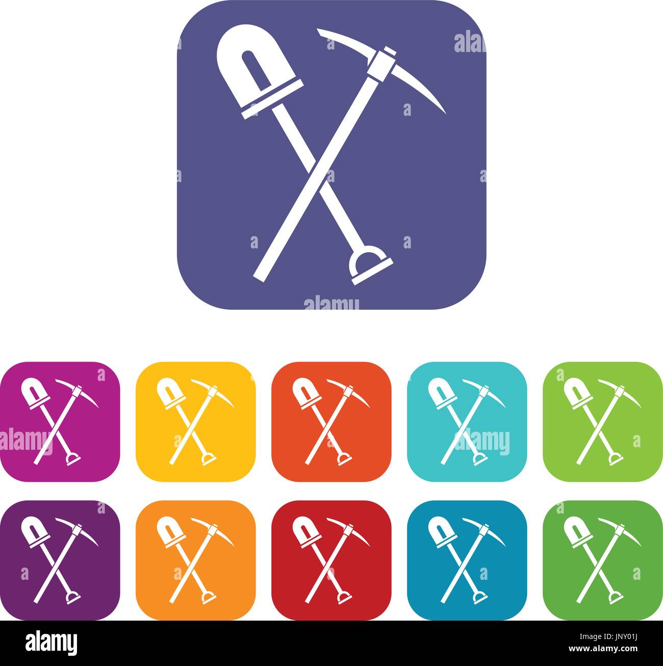 Shovel and pickaxe icons set Stock Vector Image & Art - Alamy