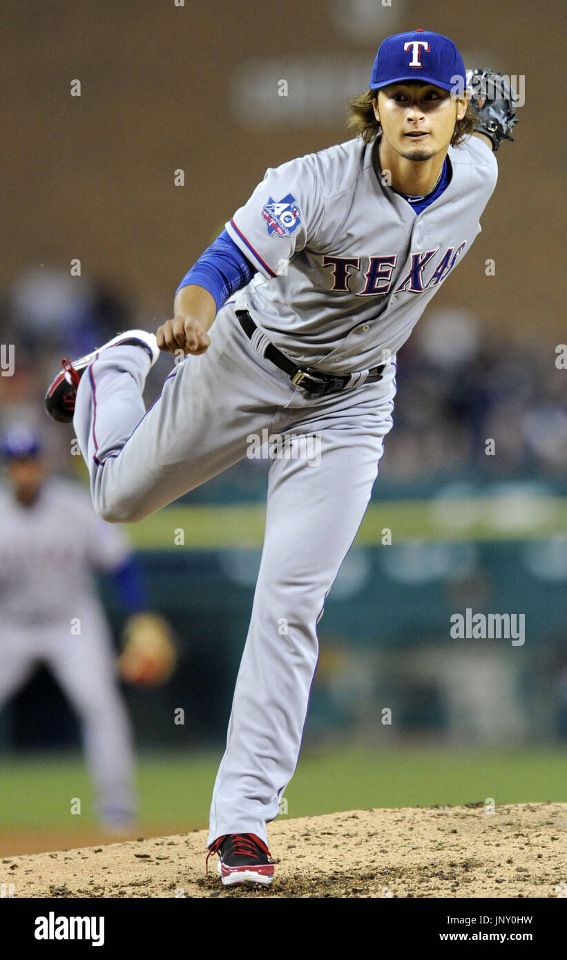DETROIT, United States - Texas Rangers right-hander Yu Darvish starts ...