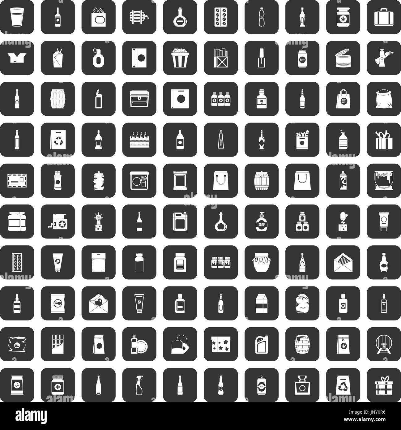 100 packaging icons set black Stock Vector Image & Art - Alamy