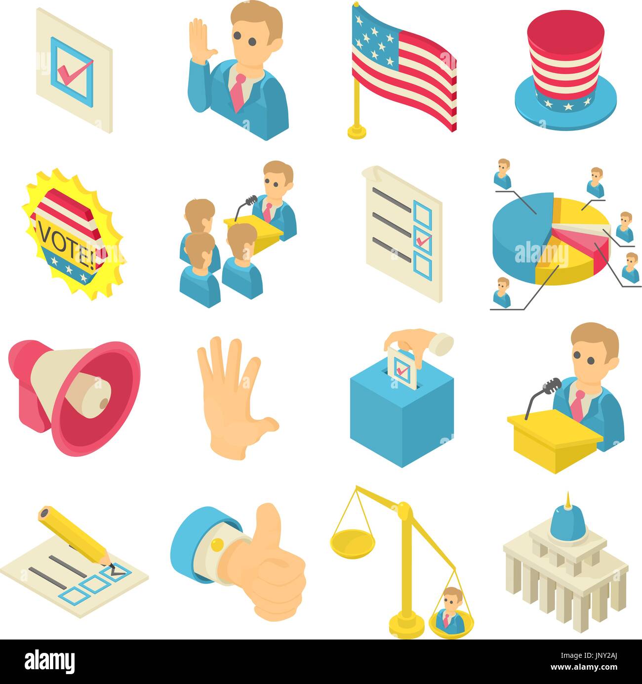 Election voting icons set, isometric style Stock Vector Image & Art - Alamy