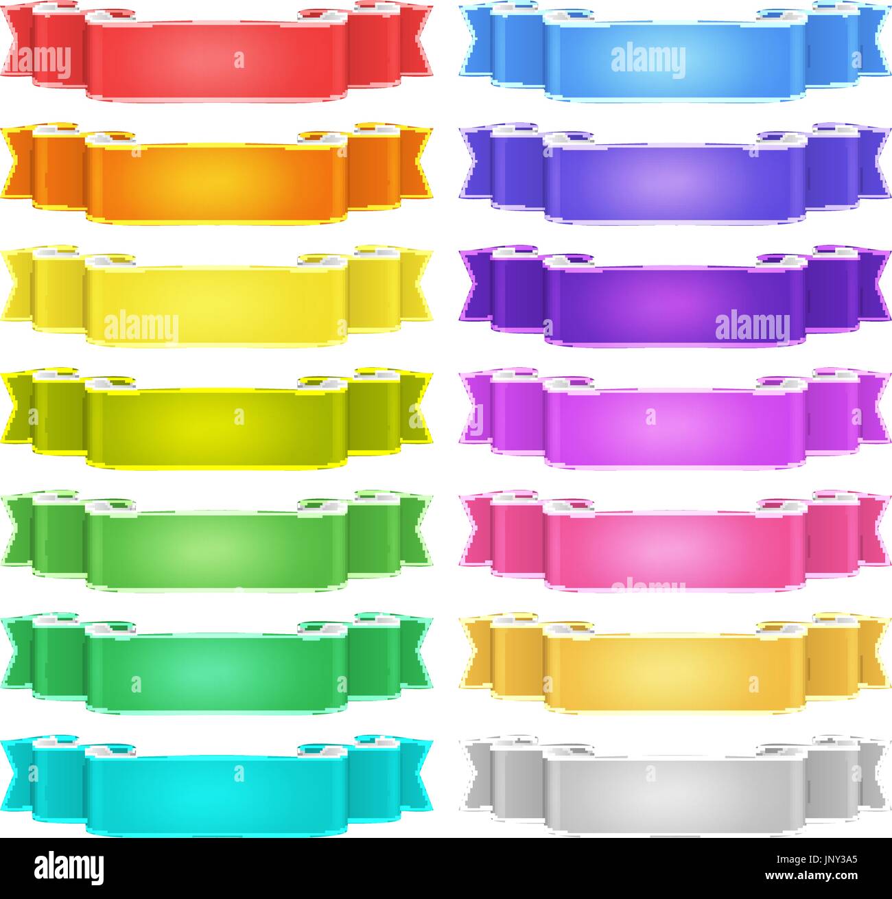 isolated vector colored satin ribbons set Stock Vector Image & Art - Alamy