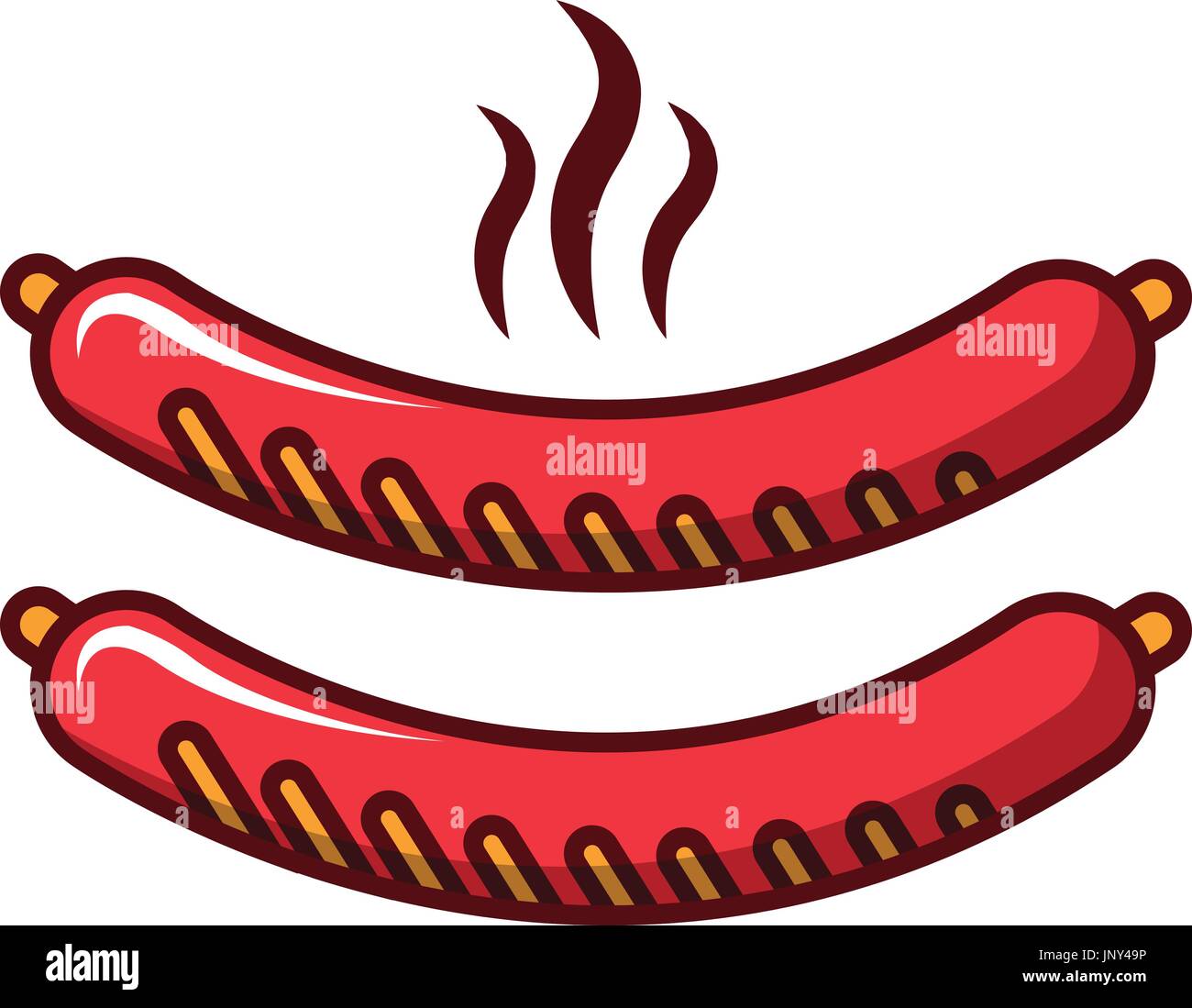 Sausages icon, cartoon style Stock Vector Art & Illustration, Vector