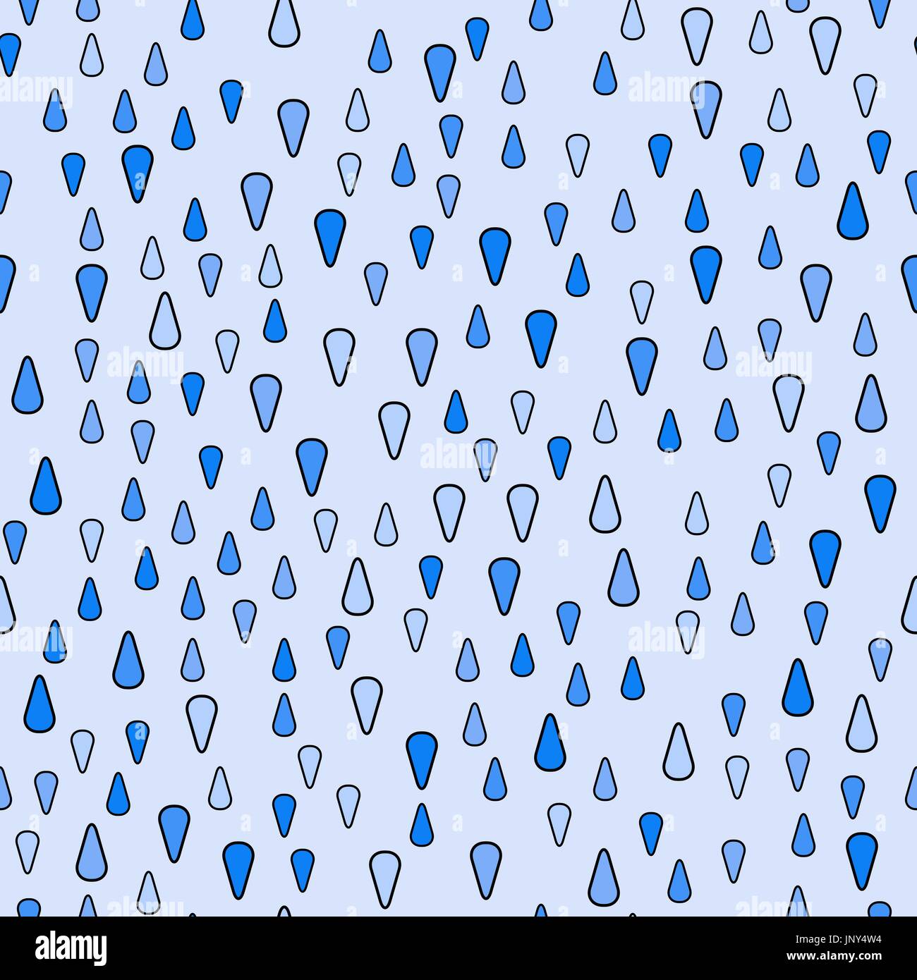vector seamless pattern - blue drops on light blue background Stock Vector