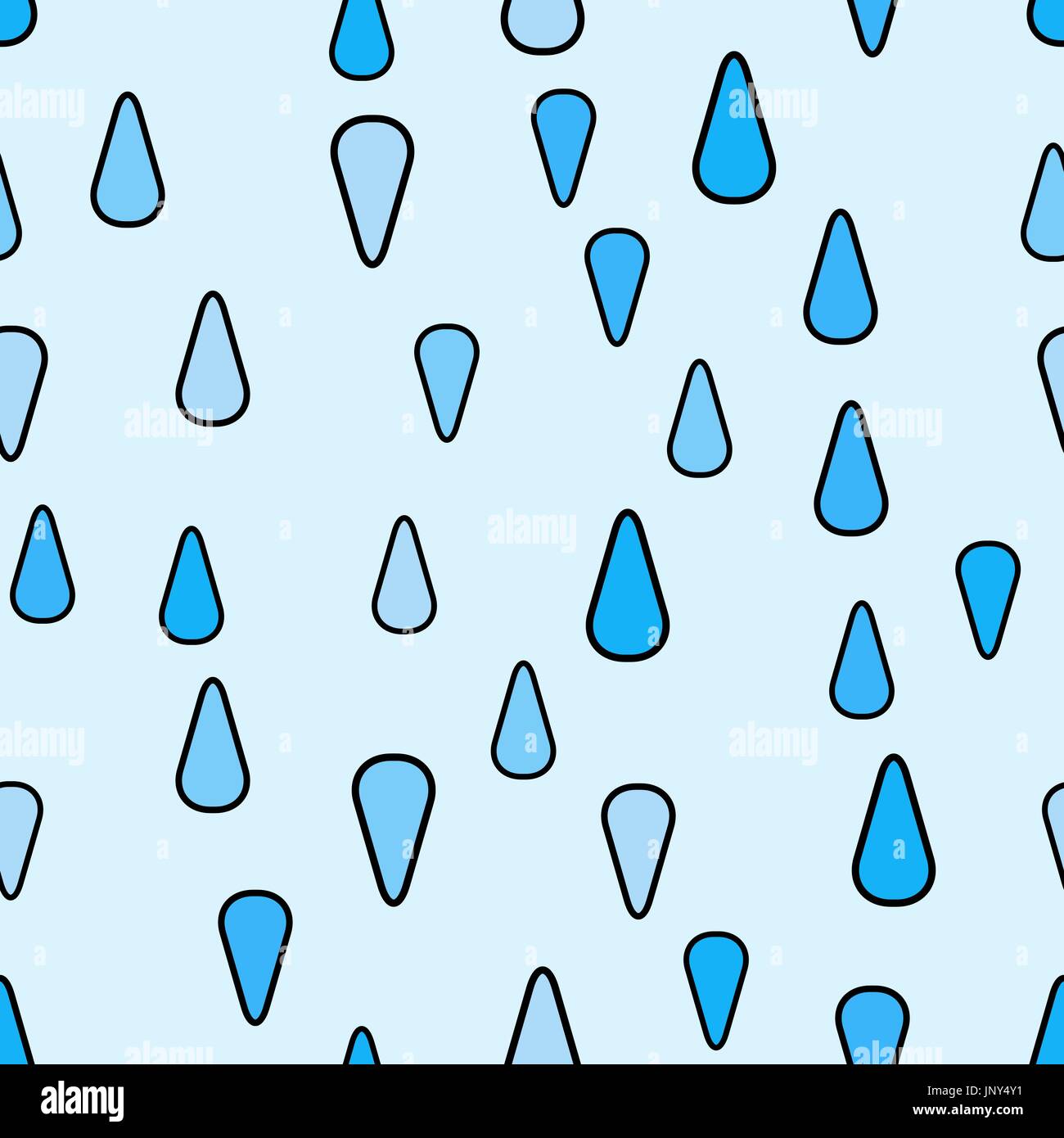 vector seamless pattern - blue drops on light blue background Stock Vector