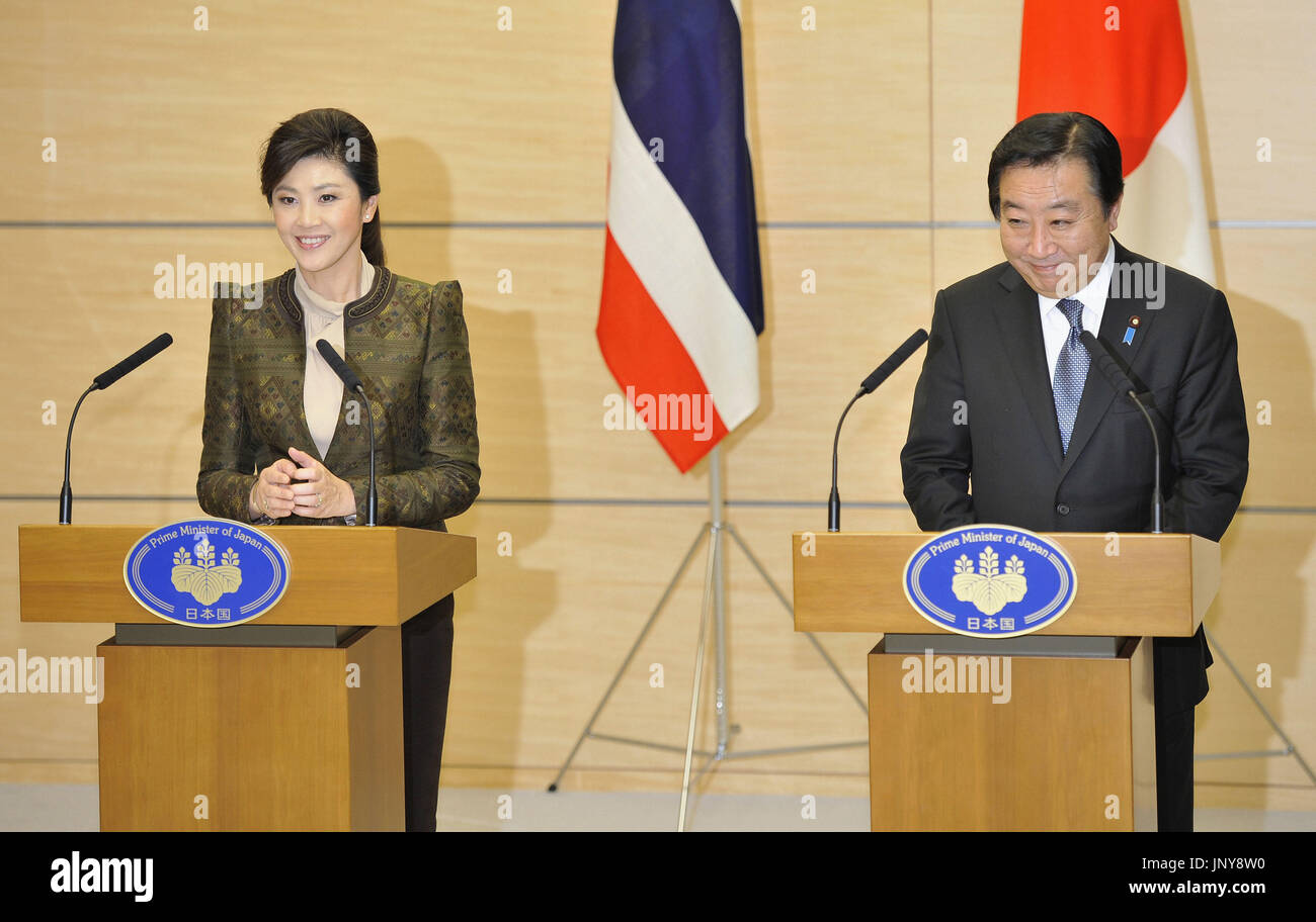 TOKYO, Japan - Thai Prime Minister Yingluck Shinawatra (L) and Japanese