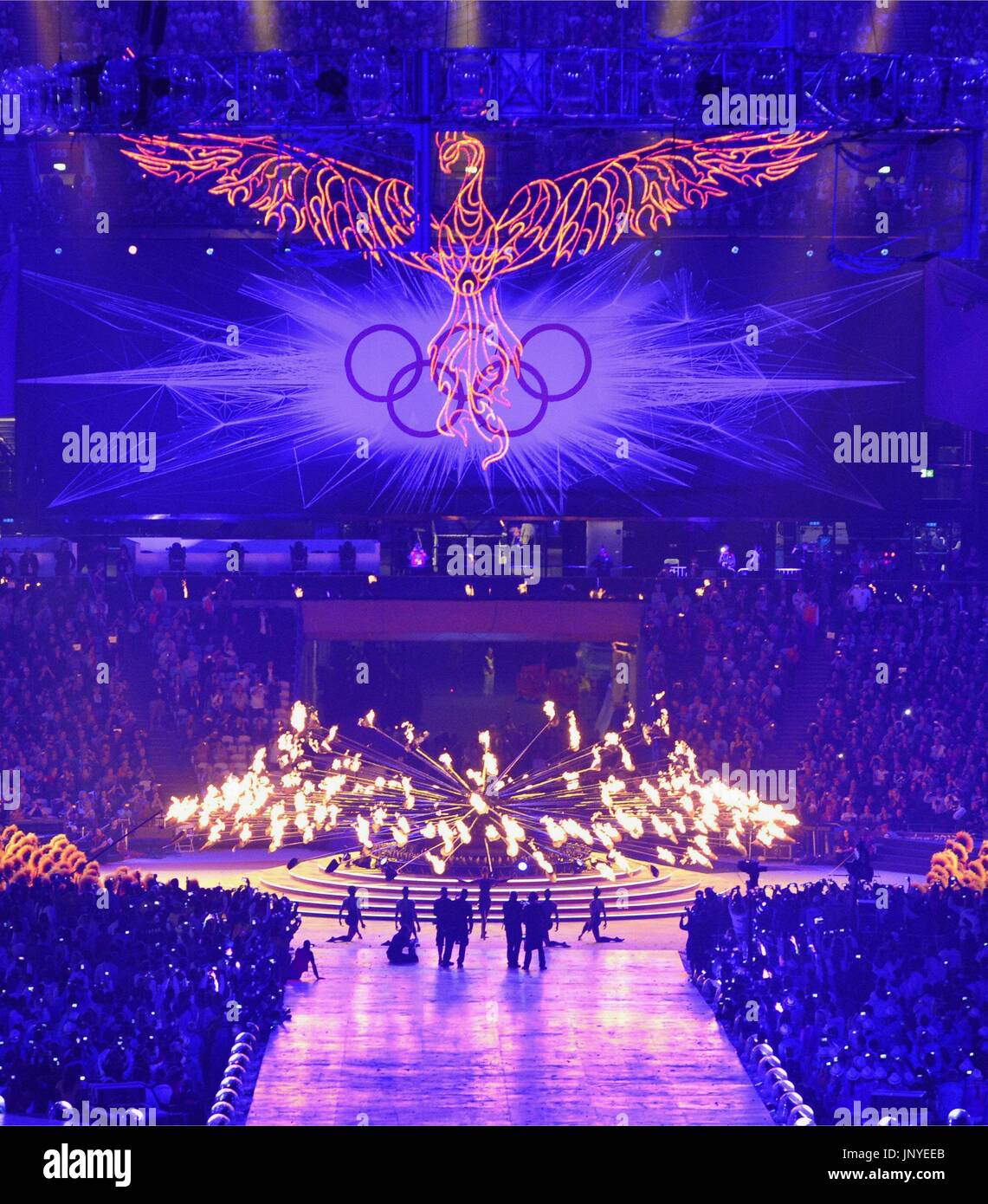 LONDON, Britain Photo shows a scene from the closing ceremony of the 2012 London Olympics at