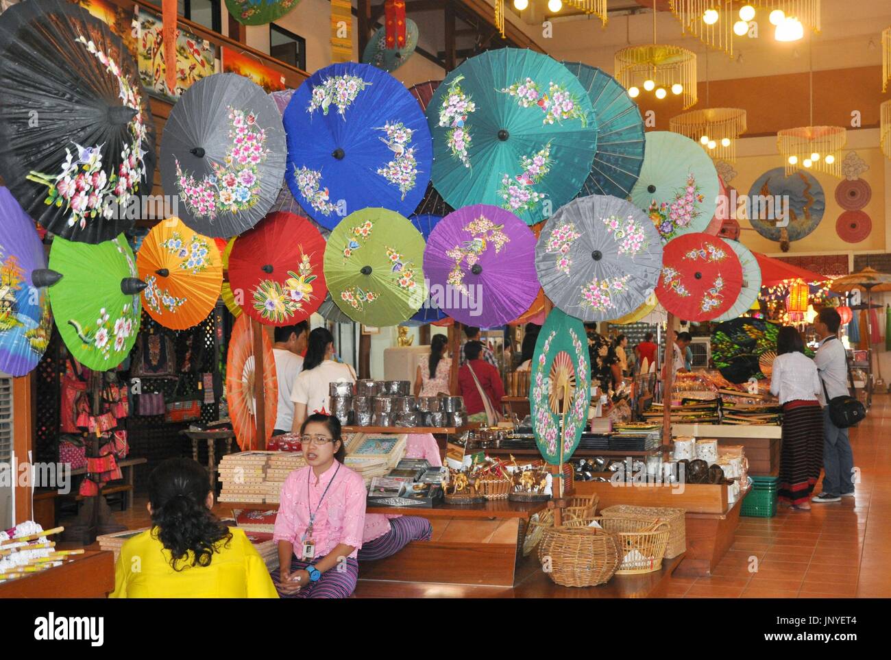 BANGKOK, Thailand Handcrafted umbrellas, traditional local products