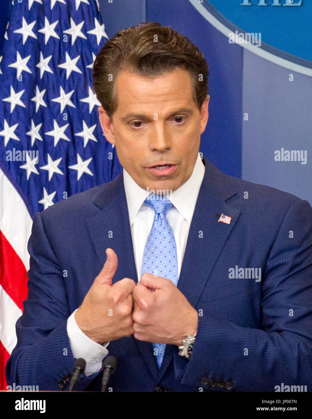 Incoming White House communications director Anthony Scaramucci answers ...