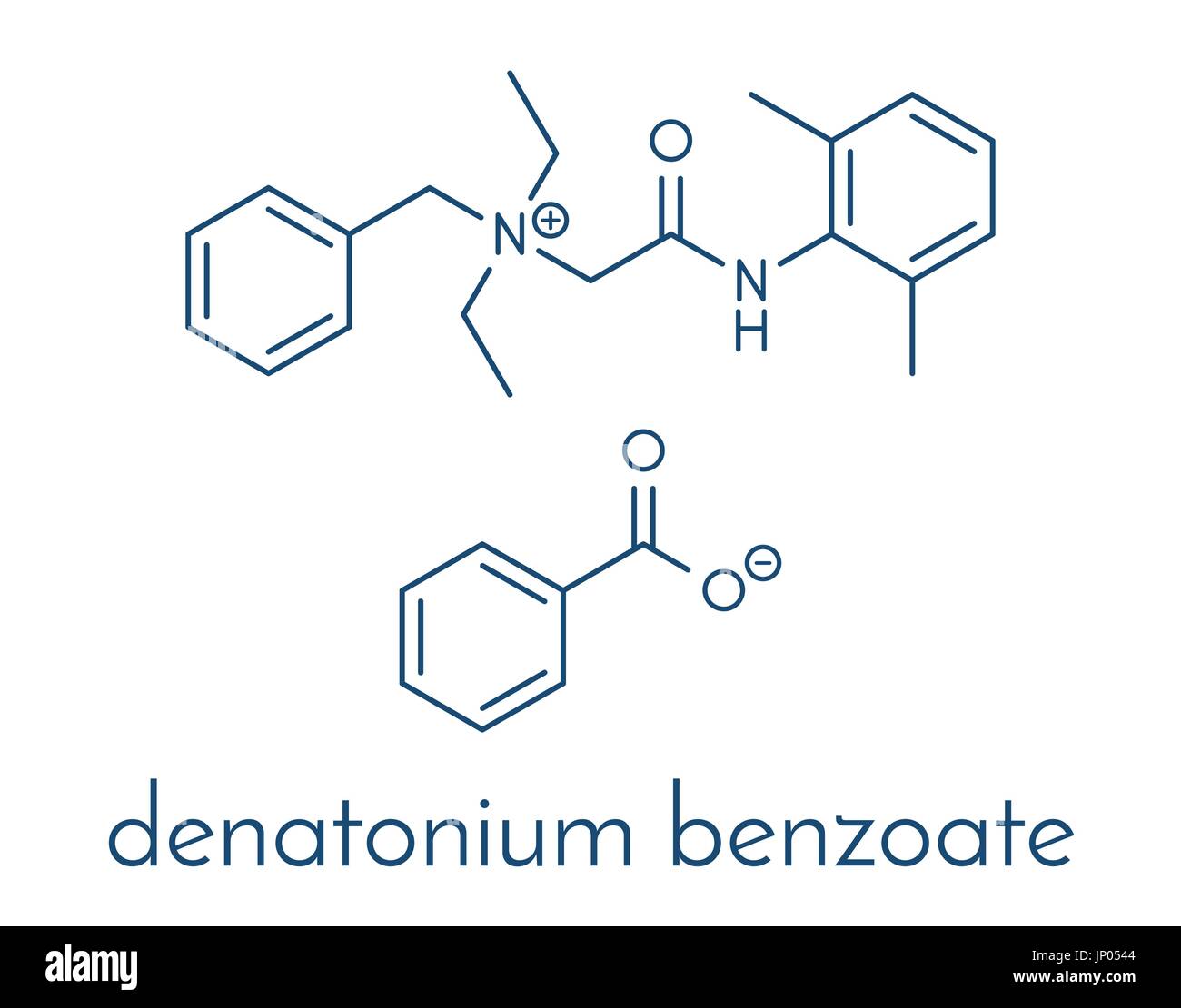 Denatonium benzoate bittering agent. Skeletal formula. Stock Vector