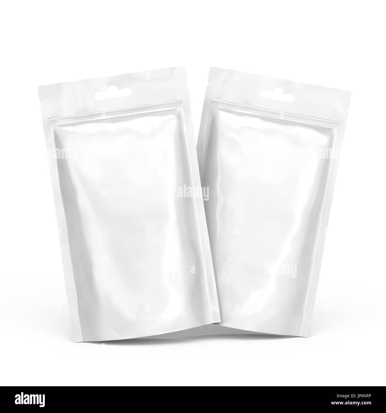 Blank Zipper pouch, two blank foil bags template mockup for design uses