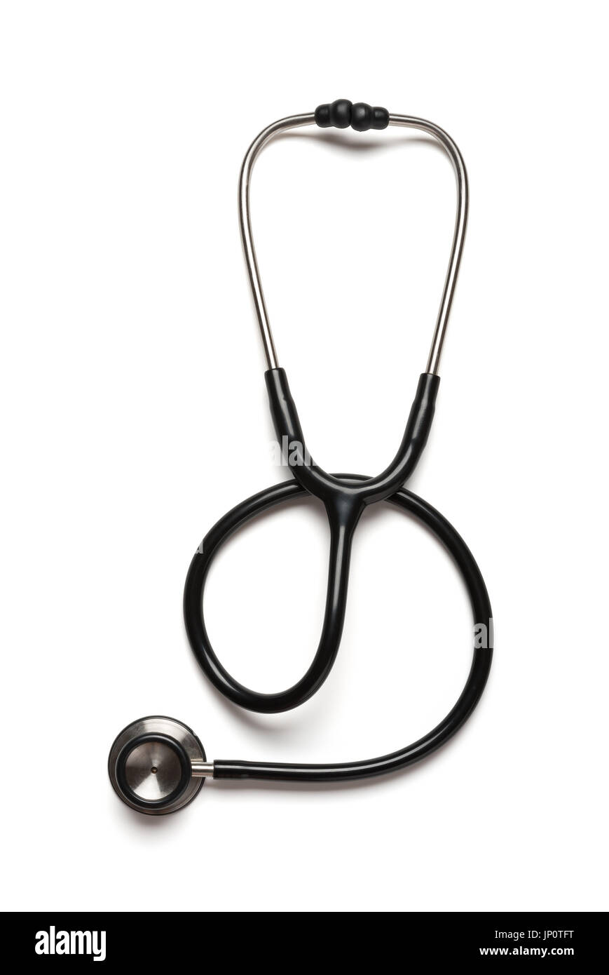 black stethoscope on a white background with clipping path Stock Photo ...