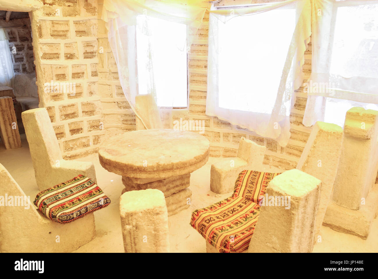 Uyuni salt hotel, Potosi department, Bolivia, South America Stock Photo