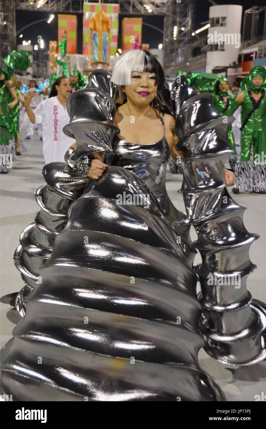 SAO PAULO, Brazil - Japanese fashion designer Junko Koshino dances