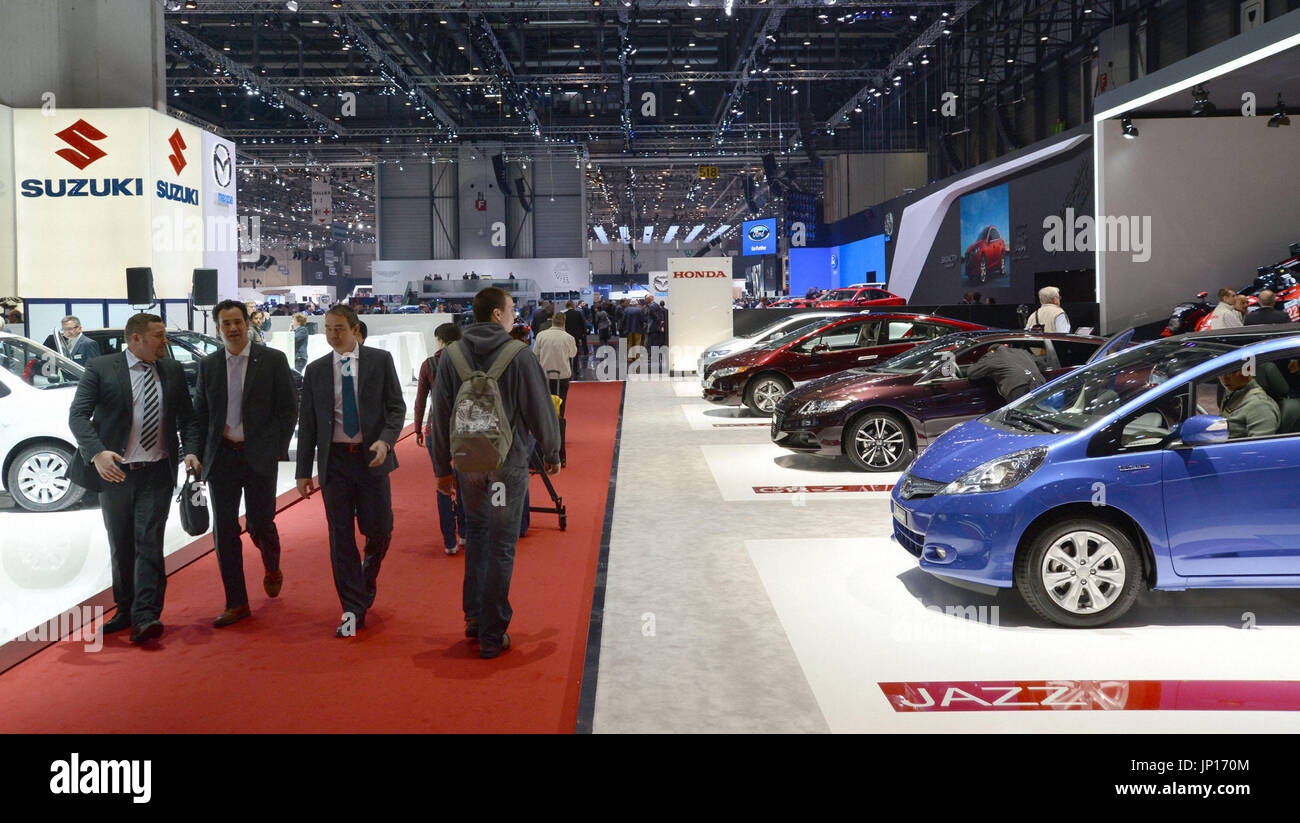 GENEVA, Switzerland - Photo shows Japanese automakers' models on the ...