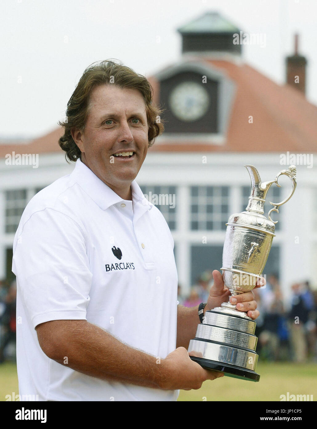 GULLANE, United Kingdom Phil Mickelson of the United States holds the