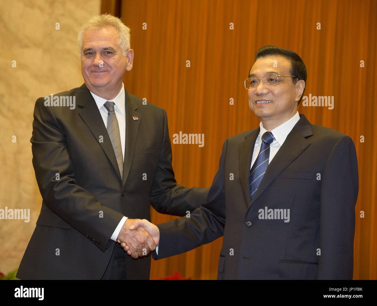 BEIJING, China - Serbian President Tomislav Nikolic (L) and Chinese ...