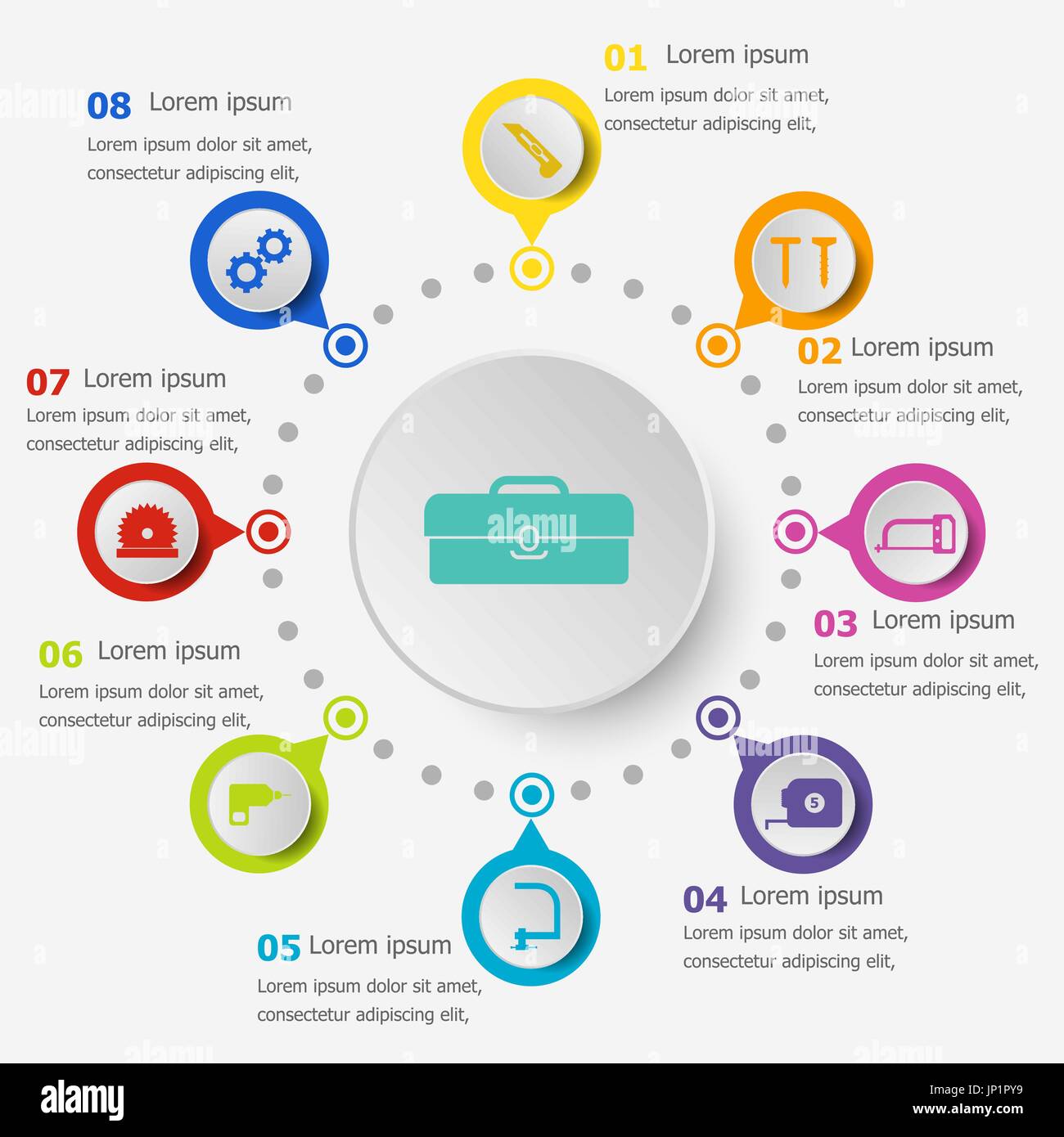 Infographic template with tool icons, stock vector Stock Vector Image ...