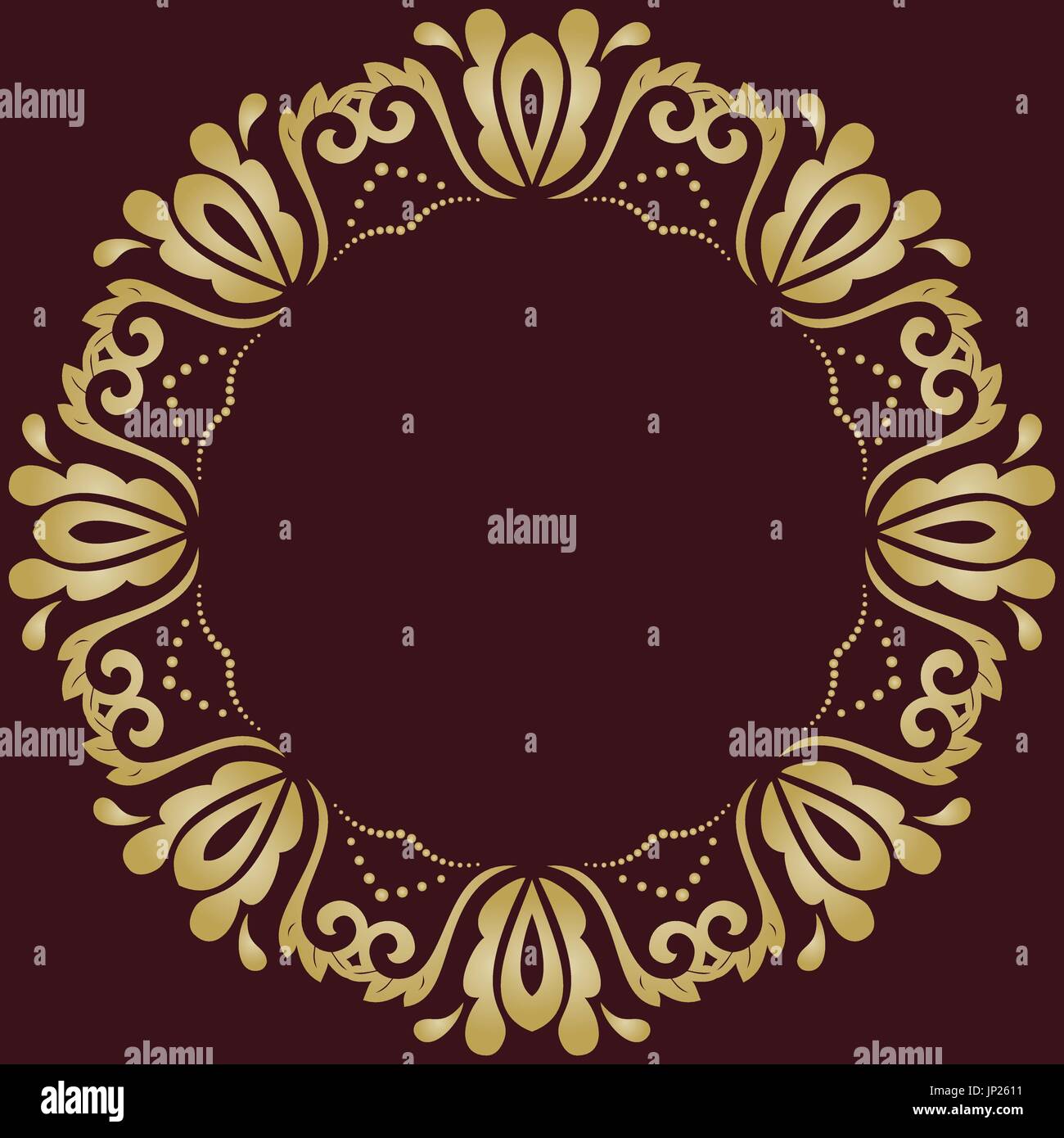 Floral Modern Vector Round Frame Stock Vector Image & Art - Alamy