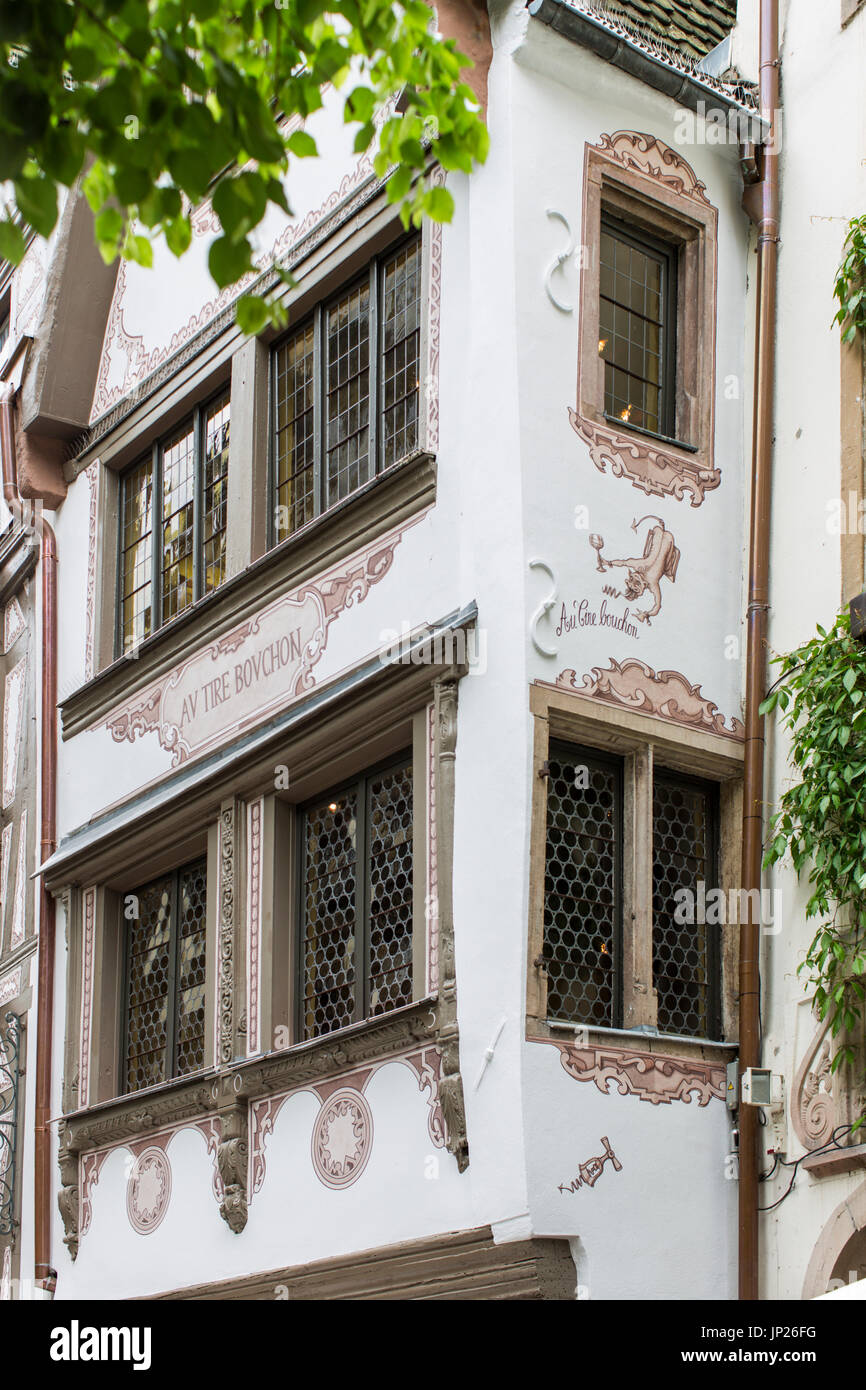 Strasbourg, Alsace, France - May 3, 2014: The Au Tire-Bouchon restaurant in Strasbourg, France Stock Photo