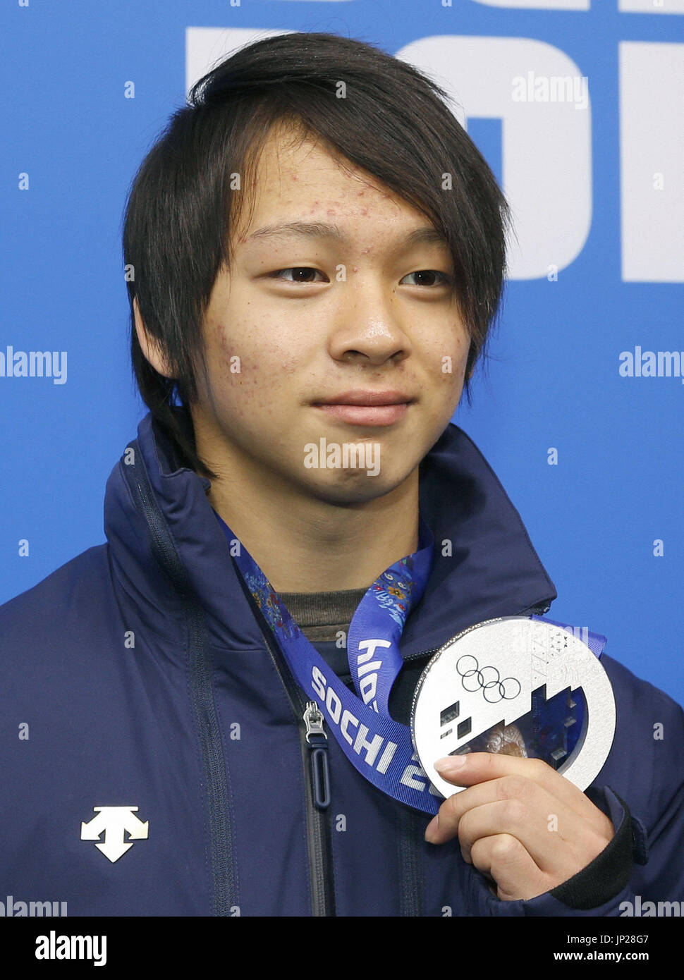 SOCHI, Russia Japanese snowboarder Ayumu Hirano poses with his silver