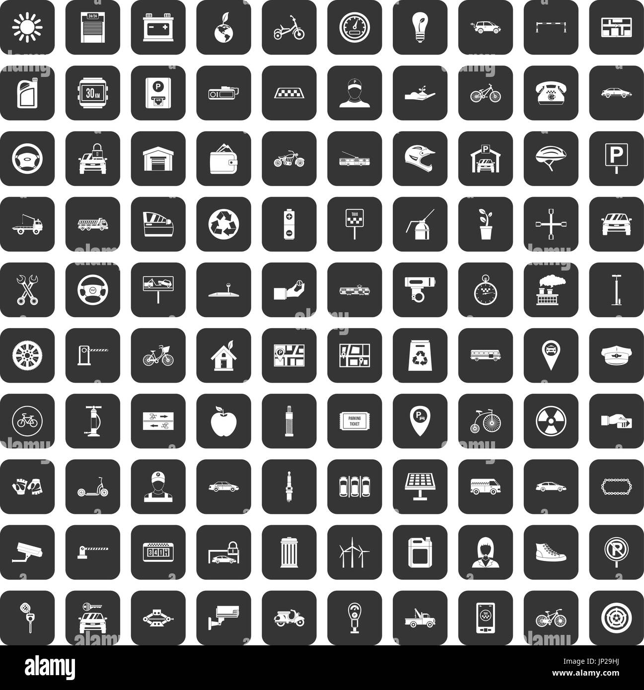 100 parking icons set black Stock Vector Image & Art - Alamy