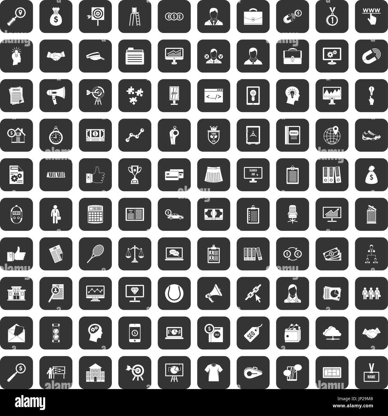 100 partnership icons set black Stock Vector Image & Art - Alamy