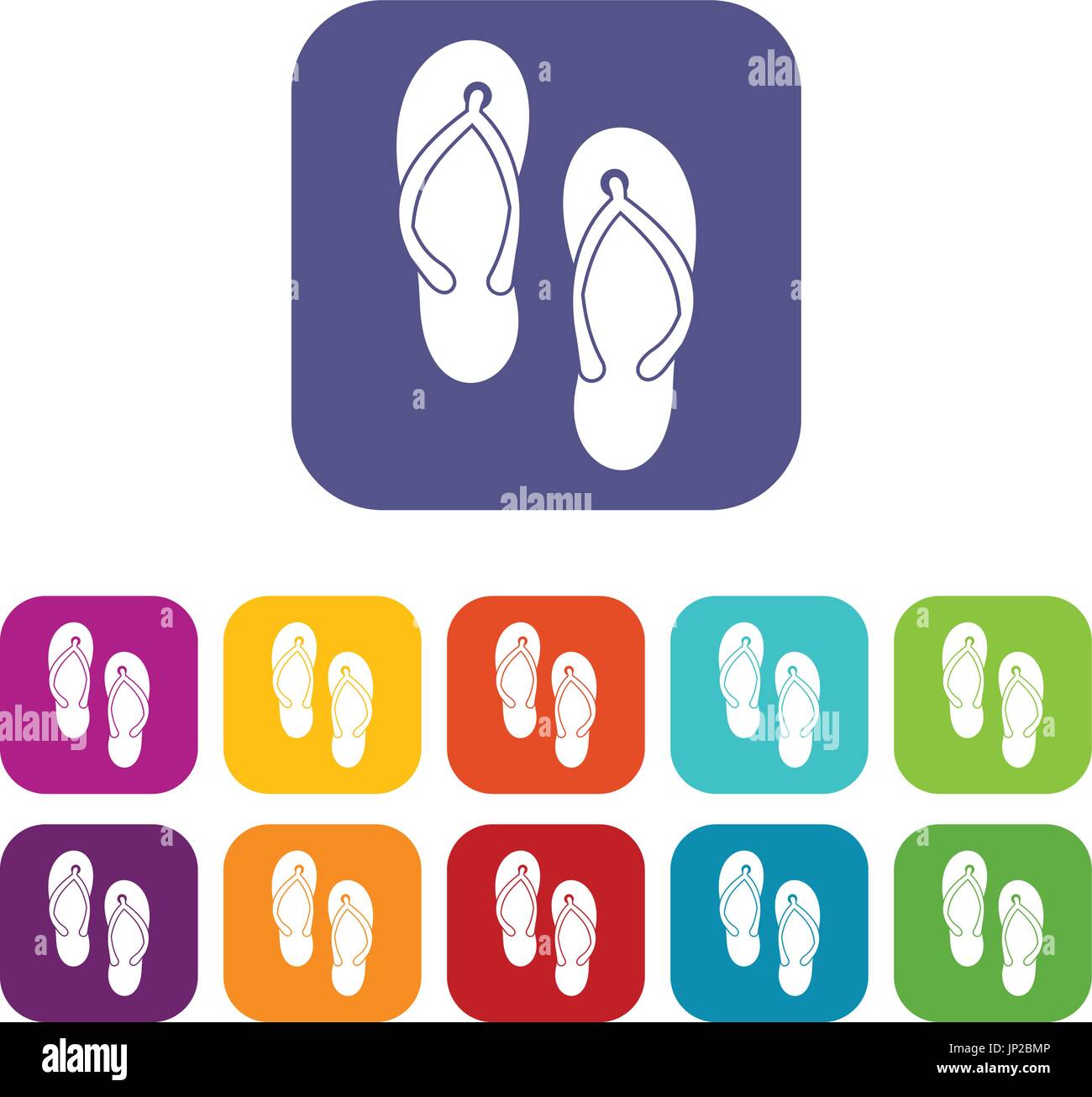 Beach thongs icons set Stock Vector Image & Art - Alamy