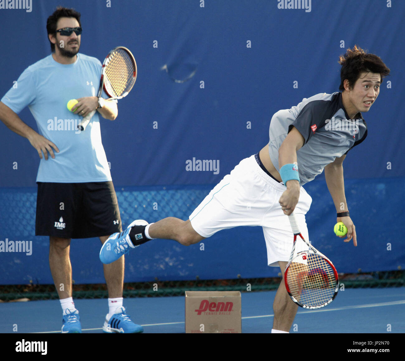 DELRAY BEACH, United States Japanese tennis player Kei Nishikori (R