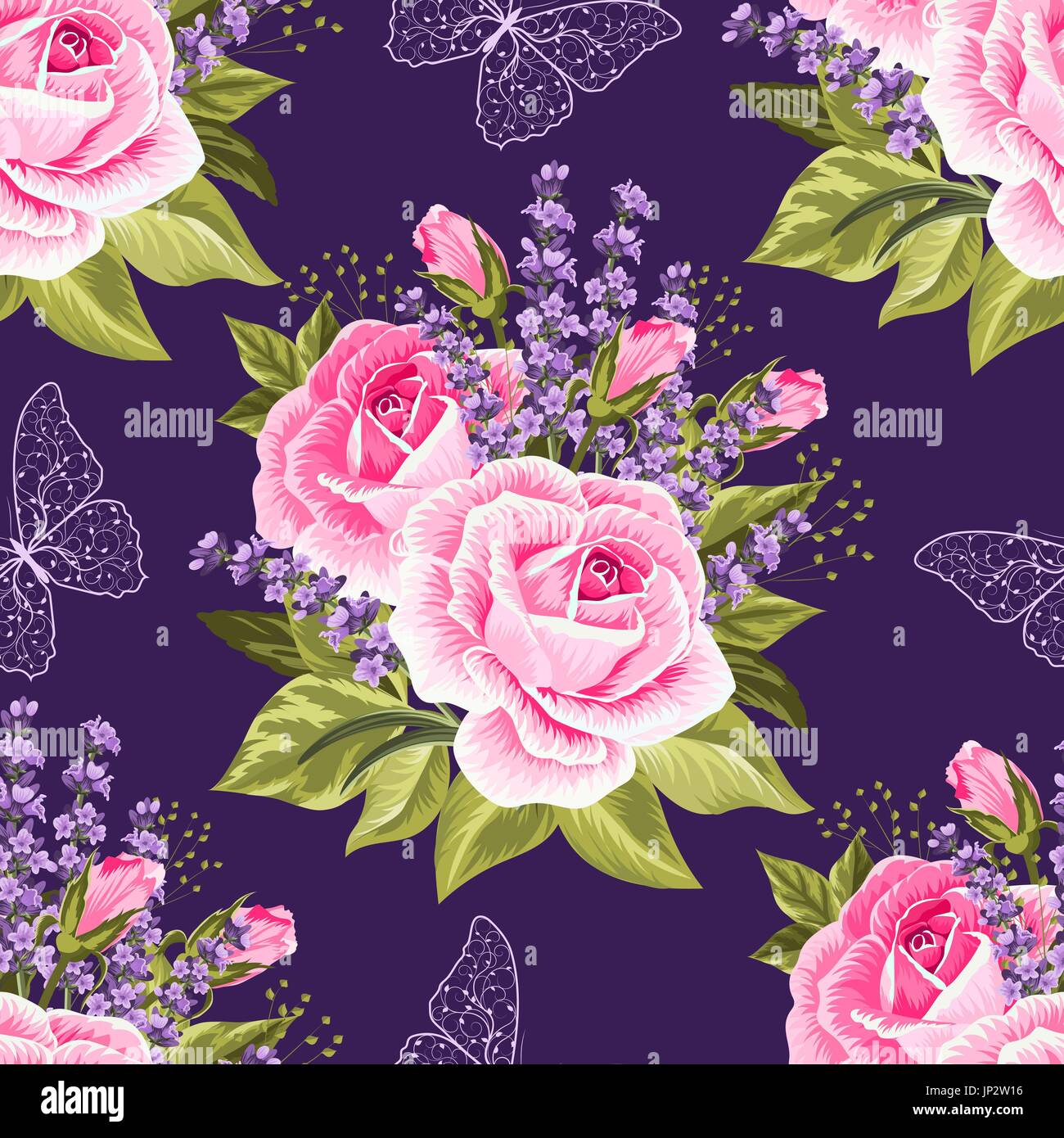 Seamless luxury purple floral wallpaper hi-res stock photography and ...