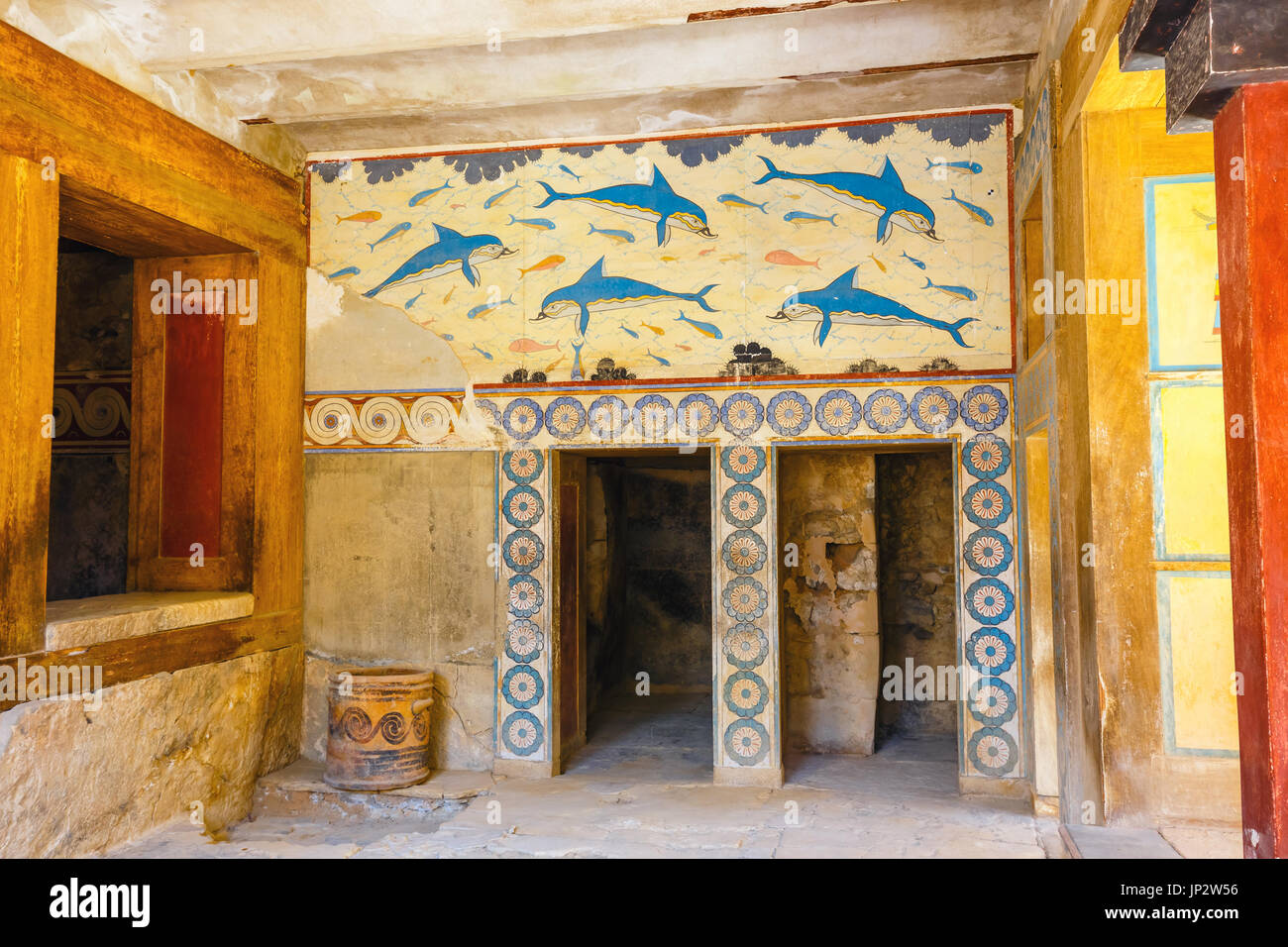 Knossos, Crete, June 10, 2017 Interior of the Minoan Palace of Knossos