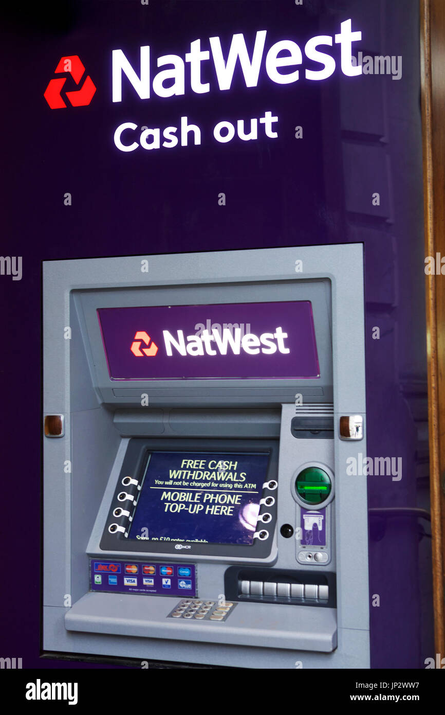 ATM Natwest Cash Machine. Stock Photo