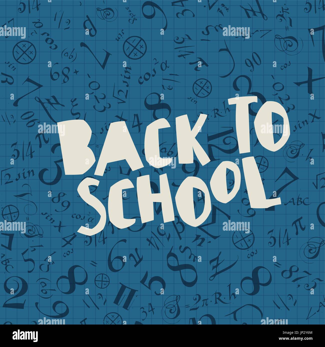 Back to school poster design with blue background and formulas Stock ...
