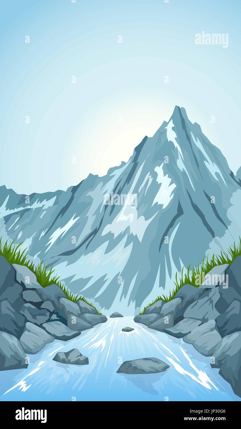 River in the mountains Stock Vector