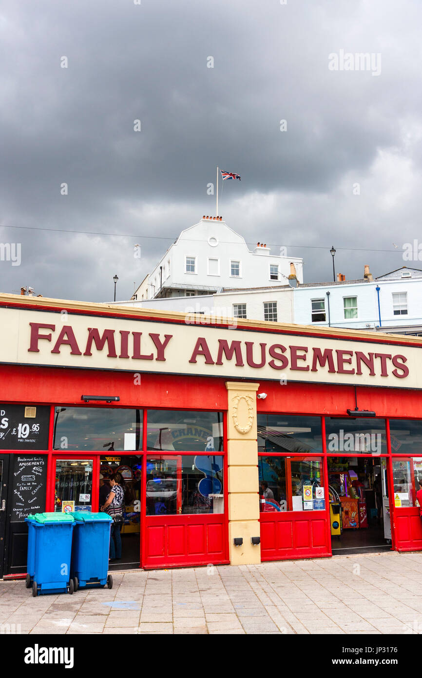 Building Family Amusements Red Door And Windows Frames