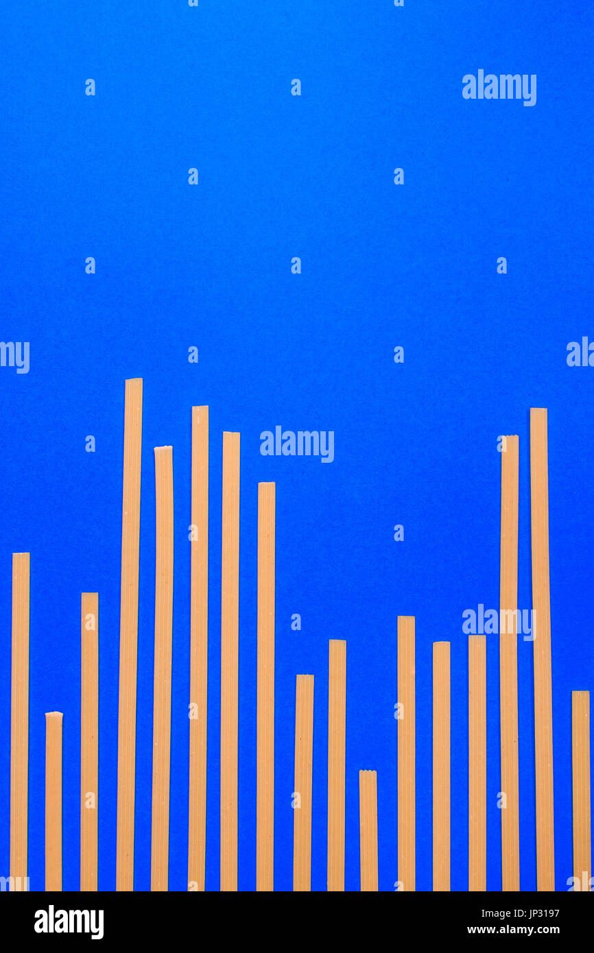 Concept background of fettuccine pasta looks like amplitude graph Stock ...