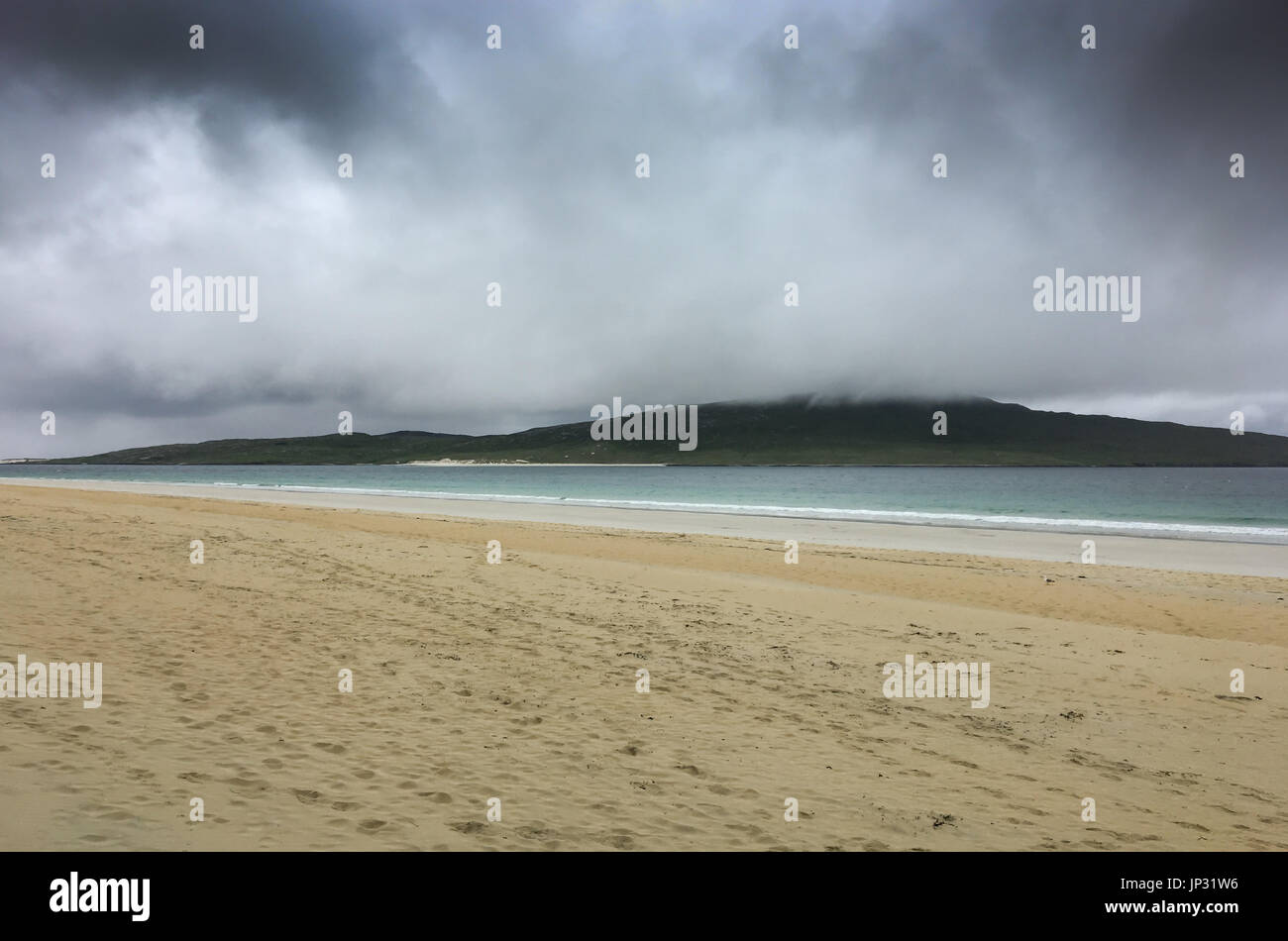 A stormy Luskentyre beach on the Isle of Harris in the Outer Hebrides, Scotland Stock Photo