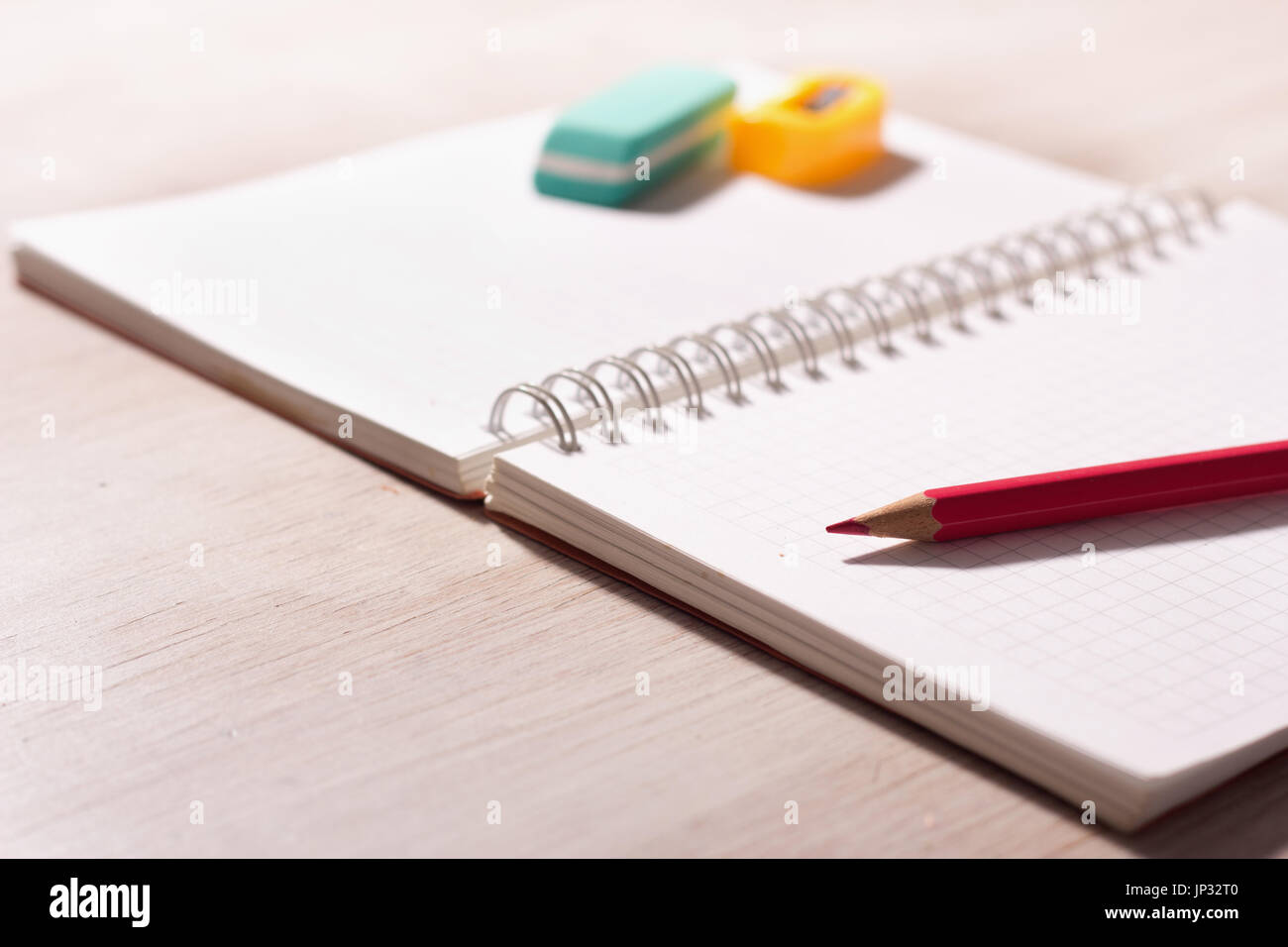 Notebook Eraser Pencil and eraser in desk hi-res stock photography and images - Alamy