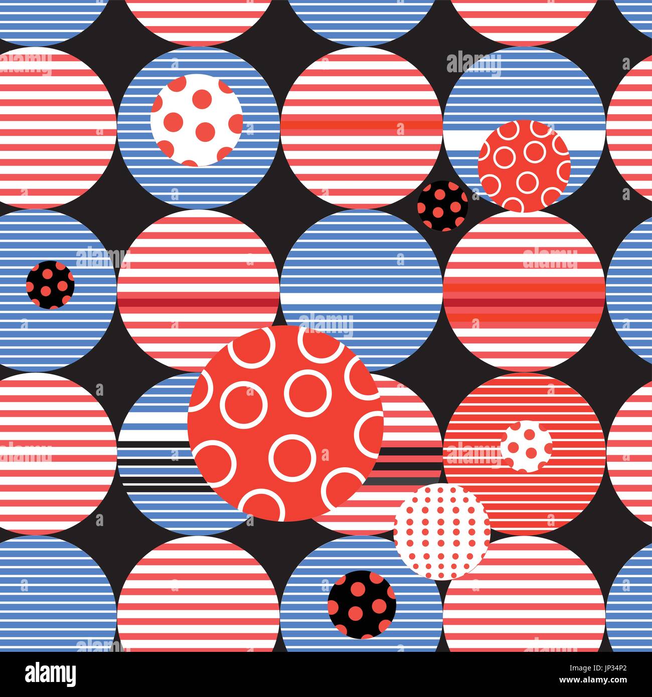 Abstract geometric pattern from different circles and stripes Stock Vector