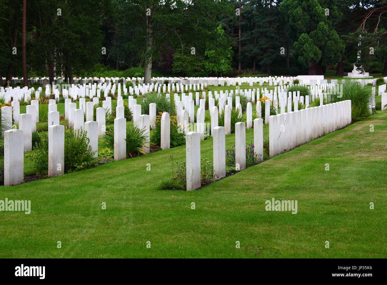 Brookwood Cemetery and Military Cemetery, also known as the London Necropolis, in Surrey. The largest cemetery in the United Kingdom established 1852. Stock Photo