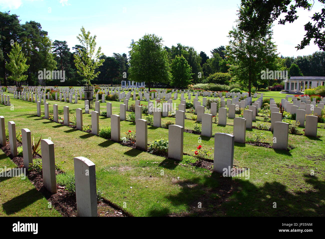 Brookwood Cemetery and Military Cemetery, also known as the London Necropolis, in Surrey. The largest cemetery in the United Kingdom established 1852. Stock Photo